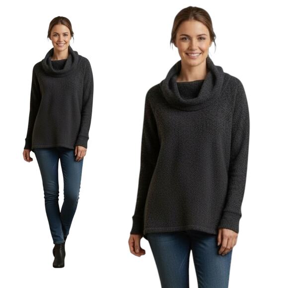 Ideology Sweater Women's Size M Charcoal Gray Cowl Neck Active Pullover - Picture 1 of 10